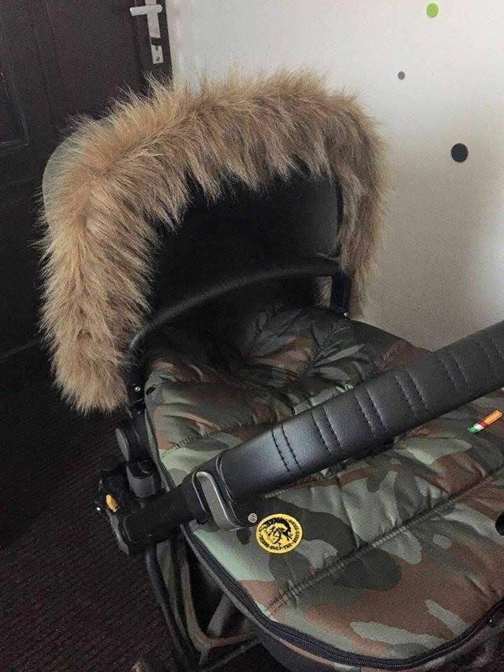 Kožušinový lem, melír- tm.-sv.hnedá, čierna, vlas 60 mm