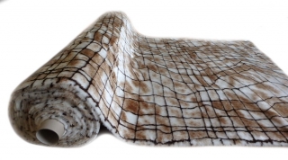 Leskymo, hnědá, vzor pavučina, šíře 150 cm