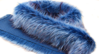 Umelá odevná kožušina modráá,európsky výrobca, šírka 150 cm