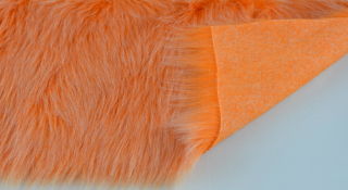 Umelá kožušina,svetlejšia oranžová, šírka 150, vlas 60 mm, metráž